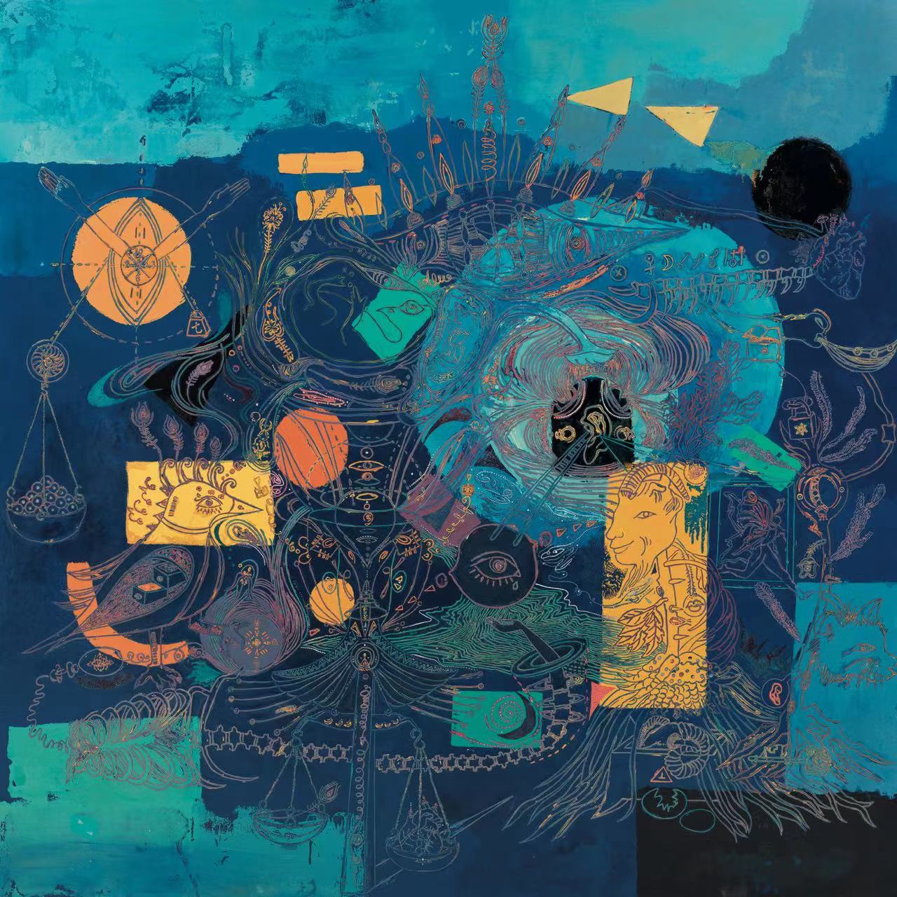 戴燕怡   空白典故(漆畫) 廣東  180cm×180cm