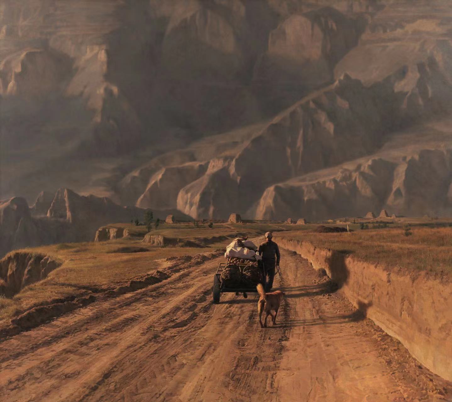 胡國棟  陽關古道(油畫) 山西 160cm×180cm