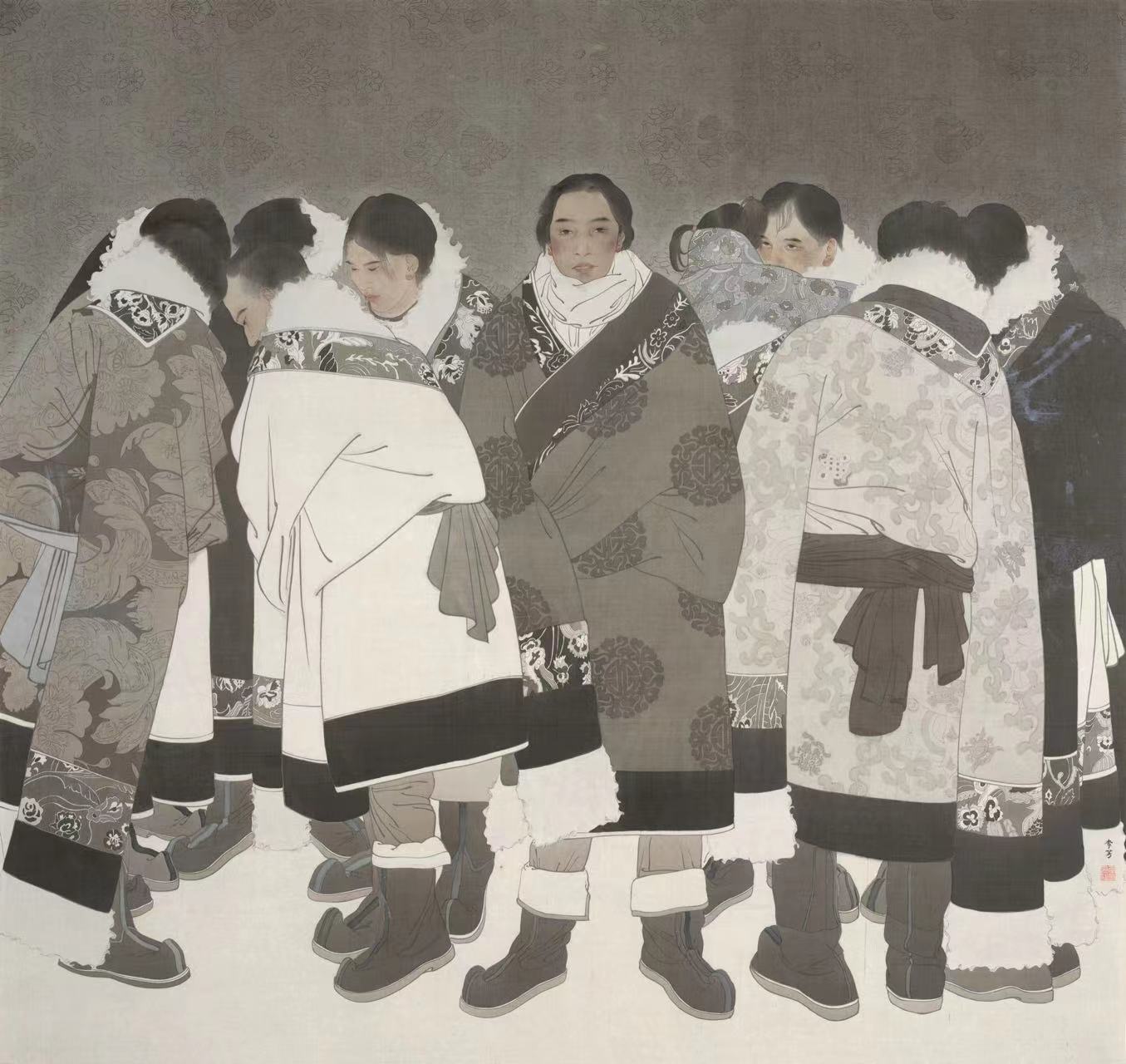 李 芳  安多漢子之三(中國畫) 北京  180cm×195cm