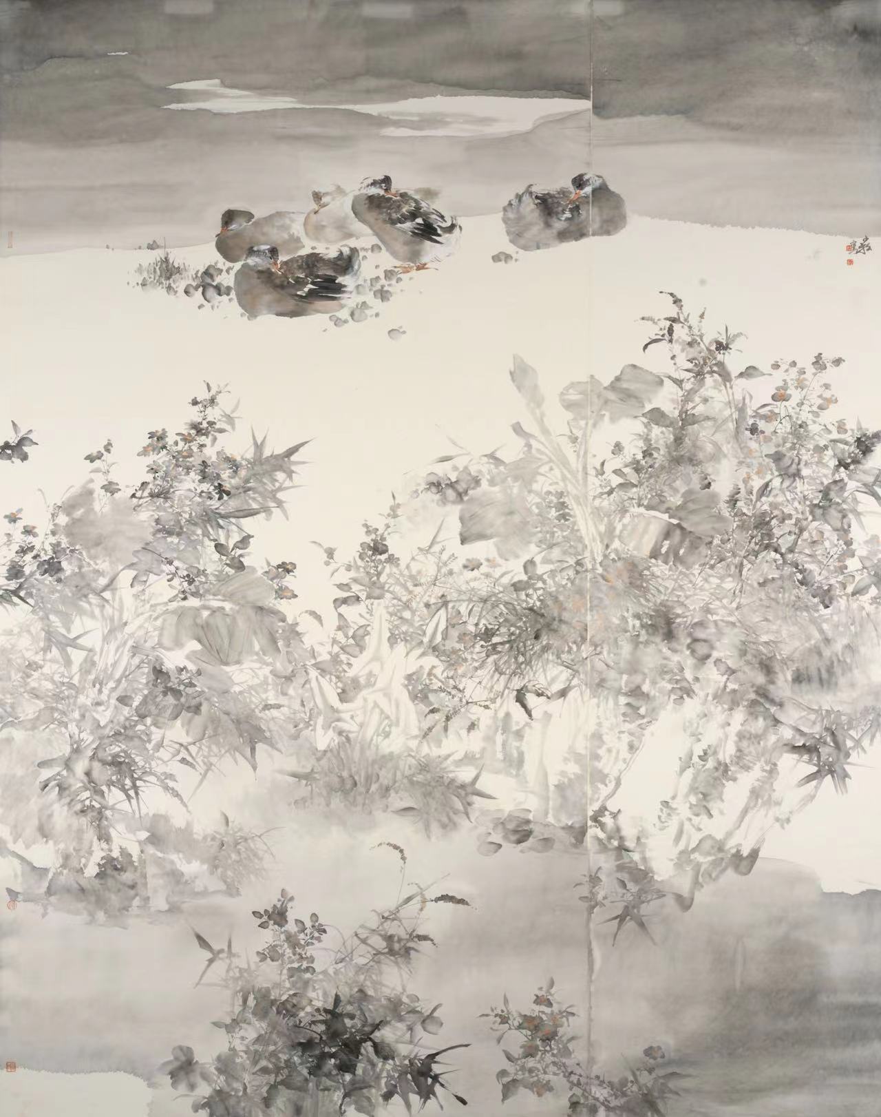 黃 勇  故園晨韻(中國畫)  湖北  220cm×180cm