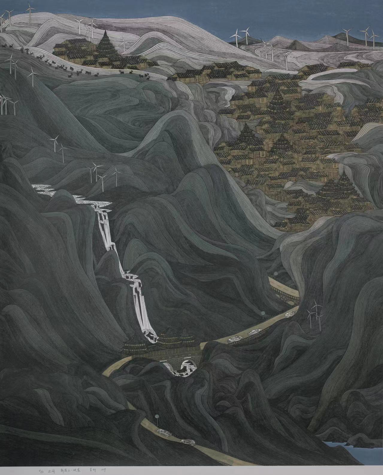 朱 卯 新溪山·映象(版畫) 江蘇 147cm×120cm